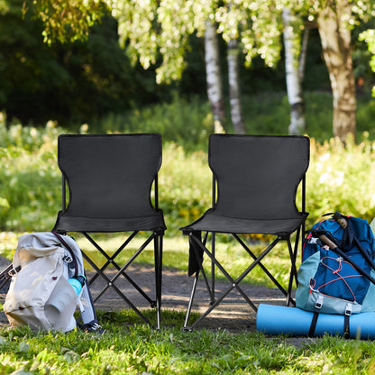 4pcs, 42X42X70cm Black Camping Chair