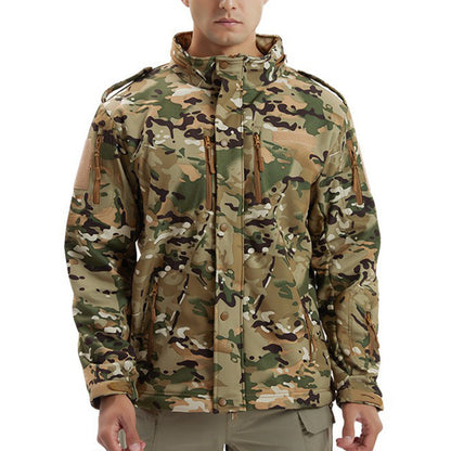 Men's Fleece Jacket Camouflage Waterproof Soft Shell Jacket