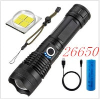 Strong Light Flashlight, Rechargeable, Zoom Power Display, Outdoor Super Bright And Portable