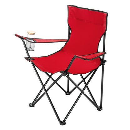 Camping Chair, Black Frame Red Oxford Cloth