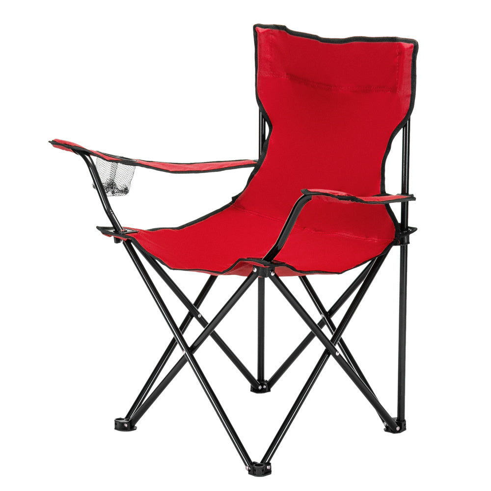 Camping Chair, Black Frame Red Oxford Cloth