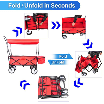 Garden Shopping Beach Cart Folding Wagon