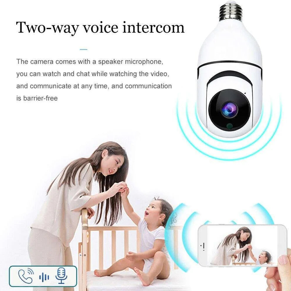 V380 Pro 720P Wireless E27 Bulb Camera Smart Security Camera WiFi 360° Panoramic | eBay 2 MP 180 Degree