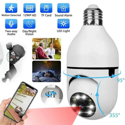 V380 Pro 720P Wireless E27 Bulb Camera Smart Security Camera WiFi 360° Panoramic | eBay 2 MP 180 Degree