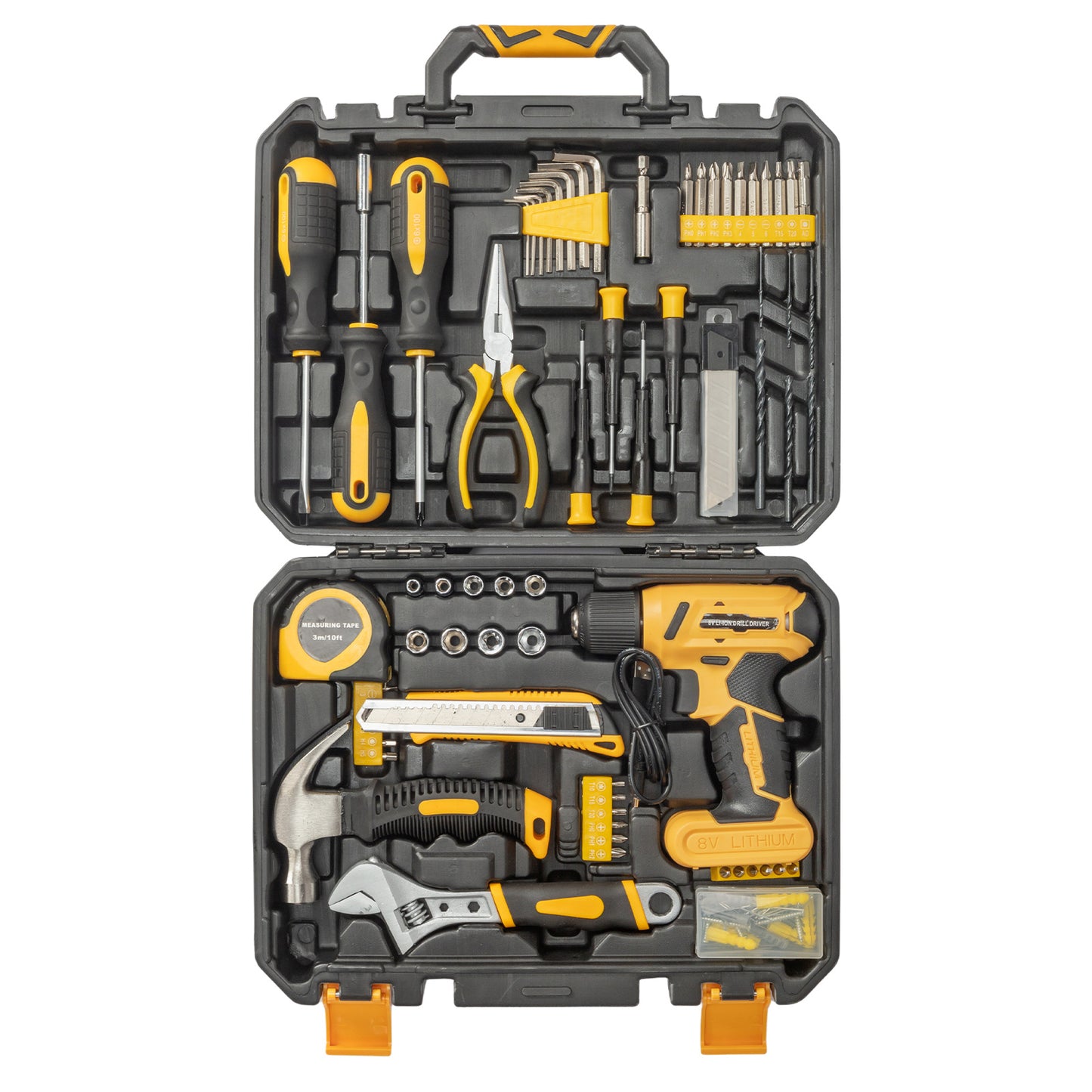 146pc 8v Electric Drill Plastic Box Tool Set