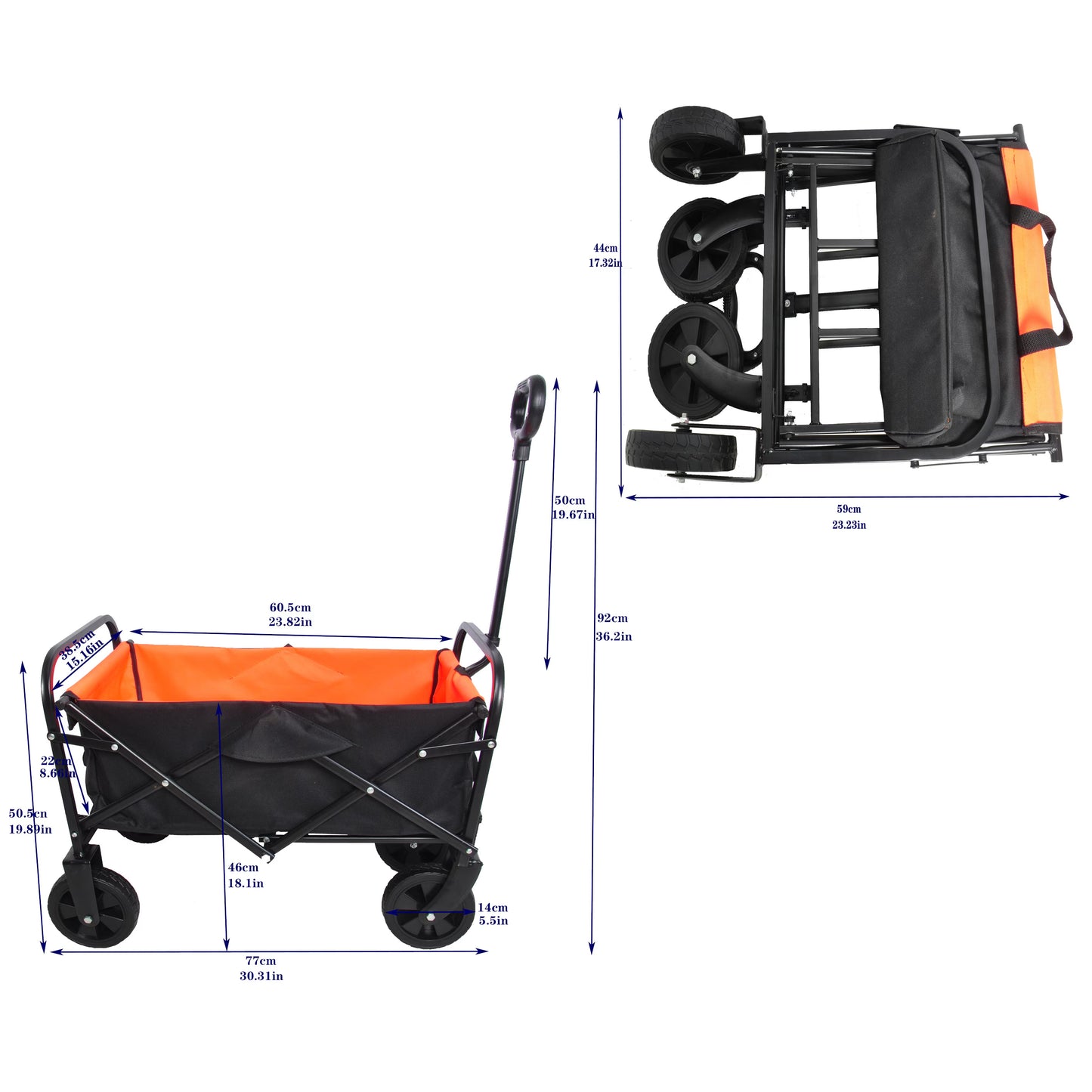 Mini Folding Wagon Garden Cart Shopping Cart Outdoor Camper Wagon Tools Cart