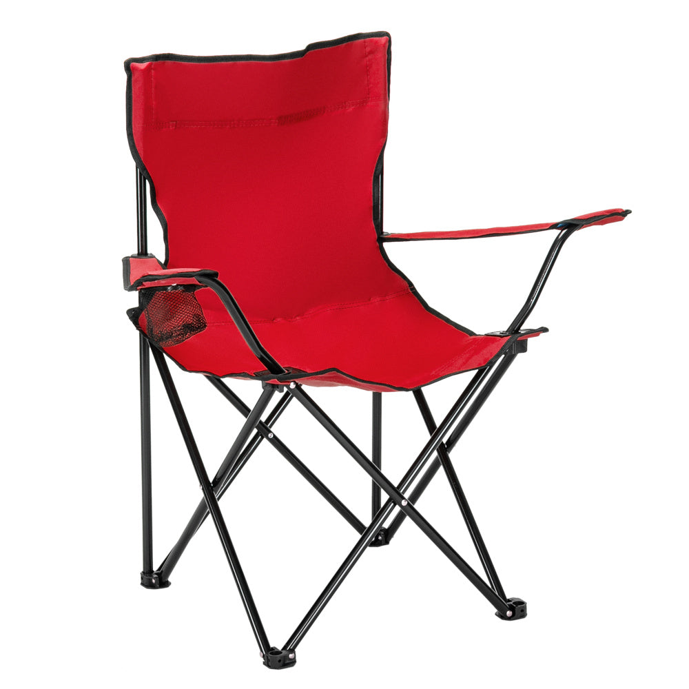 Camping Chair, Black Frame Red Oxford Cloth